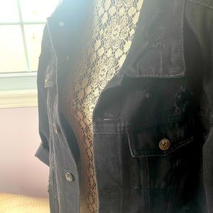 Black Oversized Distressed Denim Jacket